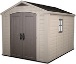 Keter Factor Outdoor Garden Storage Shed, Beige, 8 x 11 ft, 17197917
