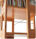 Solid Wood Bookshelf for Living Room Furniture Minimalist Household Floor Book Shelf Light Swivel Bookcase(D)