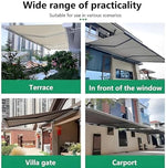 Electric Retractable Patio Awning, UV Water-Resistant Garden Shade Canopy Outdoor Sun Shelter for Deck