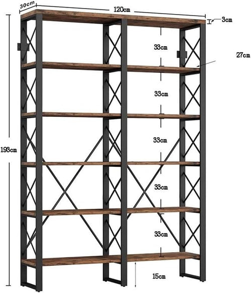 Book Shelf Open Bookcase Living Room Bedroom Simple Floor-standing Storage Rack Office Solid Wood Bookshelf Iron for Living Room, Home Office, Bedroom