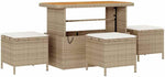 Garden Sofa Set with Cushions and Storage Space 14-Piece Beige Poly Rattan Weatherproof Outdoor Lounge Furniture for Garden Patio Balcony with Removable Cushions and Lightweight Aluminium
