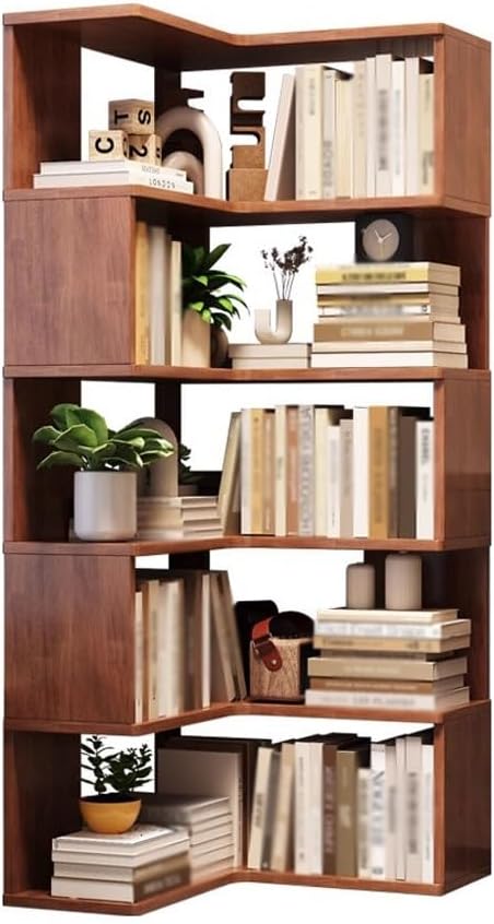 Book Shelf Open Bookcase Nordic Living Room Bedroom Corner Solid Wood Bookcase Home Storage Rack for Living Room, Home Office, Bedroom