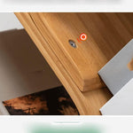 Tree-Shaped Bookshelf and Storage Shelf Solid Wood Floor Multi-Layer Storage Narrow Bookcase Wall(D)