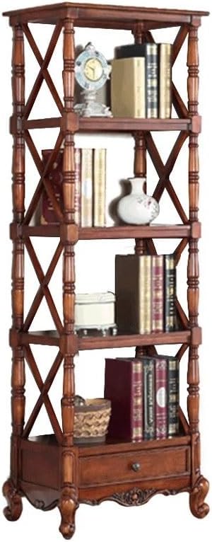 Book Shelf Open Bookcase Living Room Retro Solid Wood Multi-layer Bookshelf Home Entrance Decoration Storage Rack for Living Room, Home Office, Bedroom