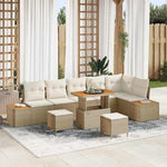 Garden Sofa Set Black Poly Rattan with Cushions 10 Pieces for Garden Balcony Patio Weatherproof Lounge Furniture with Storage Space Comfortable Upholstery Modular Ideal for Outdoor and
