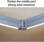Waterproof Motorized Retractable Patio Awning with LED Lights, Commercial Grade Sunshade Shelter, 2x1.5M Gray Deck Canopy for Windows, Doors & Balconies