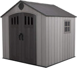 Lifetime 60282 Heavy Duty Garden Storage Shed, 7 x 12 ft (213 x 366 cm), High-Density Polyethylene (HDPE), Steel-Reinforced Apex Roof, Tan