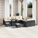 Garden Sofa Set Grey Poly Rattan with 13 Pieces, Weatherproof Outdoor Lounge Furniture for Garden, Patio, Balcony, Modular with Storage Space, Comfortable Cushions and Cushions