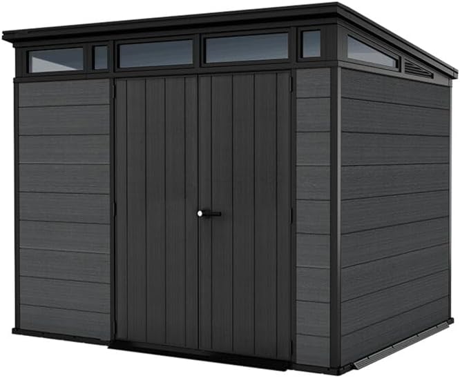 Keter 17210836 Cortina 9 x 7 Plastic Garden Shed in Wood Effect