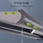 Electric Retractable Patio Garden Awning, Sunshade Shelter with LED Light, Waterproof & Sun-proof for Yard, Deck, Balcony(2.5m)