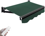 Retractable Patio Awning - Weather-Resistant Electric Sunshade with Remote & Manual Crank, Easy Installation for Window