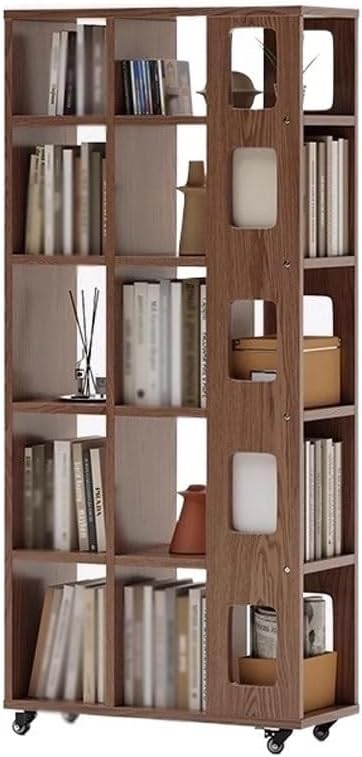 Book Shelf Open Bookcase Household Solid Wood Movable Floor Bookshelf Living Room Bedroom Wall Storage Cabinet for Living Room, Home Office, Bedroom