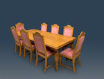 Elite Designs Global Ltd. 9ft Harrods of London, Designer Grand English Solid Oak dining table set, to be Pro French polished, lacquer painted as desired.