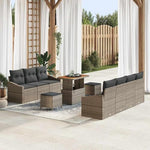 Garden Sofa Set 10-Piece Black Cream Poly Rattan with Cushions, Weatherproof Lounge Furniture for Balcony, Patio and Conservatory, Modular, Space-Saving, Cosy