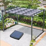 Top Outdoor Pergola with lights, solar sunshade grape trellis, Aluminum garden pergola with retractable roof, Rain and UV protection, Grape Trellis Pergola for Patio Backyard and Deck,A