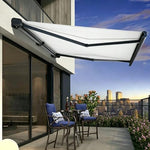 Patio Electric Deck Awnings, 6.56×4.9ft(2m×2.5m) with Waterproof Polyester Cover & Aluminum Frame, Outdoor Sun Shade Umbrellas, Beige