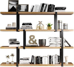 Book Shelf Open Bookcase Living Room Iron Industrial Style Partition Wall Display Rack Study Solid Wood Multi-layer Bookshelf for Living Room, Home Office, Bedroom