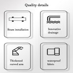 Electric Retractable Patio Garden Awning, Sunshade Shelter with LED Light, Waterproof & Sun-proof for Yard, Deck, Balcony(2.5m)