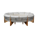Alora 6-Person Half Moon Beige Patio Sectional Set with Cushions and Table