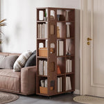 Book Shelf Open Bookcase Household Solid Wood Movable Floor Bookshelf Living Room Bedroom Wall Storage Cabinet for Living Room, Home Office, Bedroom