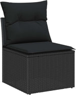 Garden Sofa Set Black Poly Rattan with Cushions 10 Pieces for Garden Balcony Patio Weatherproof Lounge Furniture with Storage Space Comfortable Upholstery Modular Ideal for Outdoor and