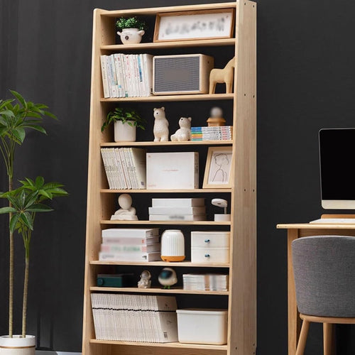 Book Shelf Open Bookcase Simple Lattice Bookcase With Doors Modern Solid Wood Storage Cabinet Bookshelf for Living Room, Home Office, Bedroom