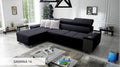 Andora Sofa Bed - Minos Corner Sofabed with Large Storage - Fabric Pull Out Double Sofa Bed Chaise Lounge Couch | Free Set Up | Built to Last (Right Left Facing Corner)