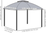Marquee Metal Gazebo Canopy Party Tent Garden Patio Shelter with Netting Sidewalls & Double Tiered Roof