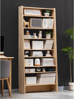 Book Shelf Open Bookcase Simple Lattice Bookcase With Doors Modern Solid Wood Storage Cabinet Bookshelf for Living Room, Home Office, Bedroom