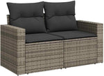 Garden Sofa Set 12-Piece Grey Poly Rattan with Cushions Weatherproof Lounge Furniture for Garden Balcony Patio Modular Corner Couch with Storage Space, Comfortable Outdoor Sofa with Aluminium