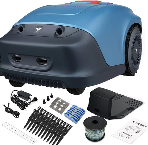 Robotic Lawnmower, Robot Grass Cutter with Charging Station, Robot Lawn Mower Parallel Tracks Mowing, 1/4 Acre, Path Planning,20-55 mm Cutting Height,33% Slope, APP Control with Virtual Boundaries