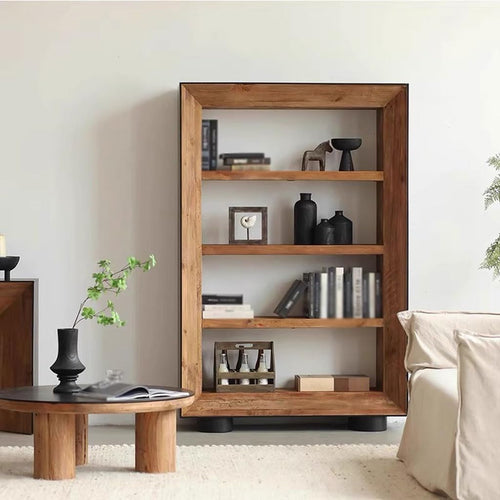 Book Shelf Open Bookcase Home Heavy Solid Wood Bookshelf Entrance Storage Shelf for Living Room, Home Office, Bedroom