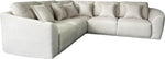 L Shaped Corner Sofa Wide Curve Armrests with Deep Cushions Upholstered Corner Sofa for Living Room Modern Sofa Couches for Family Home (Cream)