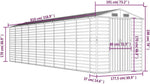 Brown Galvanised Steel Shed 191 x 810 x 198 cm with Ample Storage Space Ventilation Lockable Door for Garden Patio Tool Storage Lawn Mower
