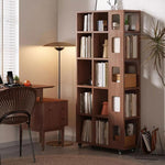 Book Shelf Open Bookcase Household Solid Wood Movable Floor Bookshelf Living Room Bedroom Wall Storage Cabinet for Living Room, Home Office, Bedroom