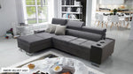 Andora Sofa Bed - Minos Corner Sofabed with Large Storage - Fabric Pull Out Double Sofa Bed Chaise Lounge Couch | Free Set Up | Built to Last (Right Left Facing Corner)