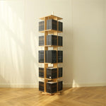 Bookcase Solid Wood Rotating Bookshelf, 360-degree Living Room Multi-storey Floor-to-ceiling Bookcase, Picture Book Storage Shelf