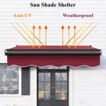 Electric Retractable Patio Awning, Deluxe Commercial Grade Wall-mounted Outdoor Canopy Sunshade Shelter for Window Door, Yard Porch Balcony,3x2m
