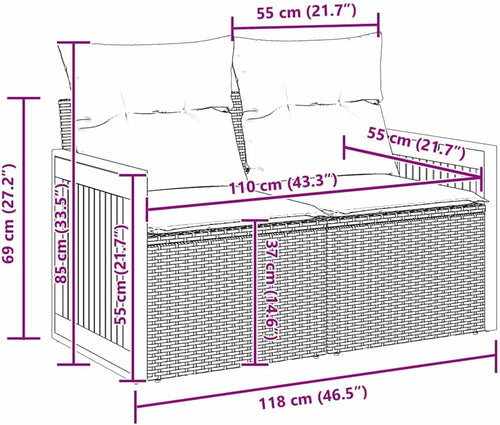 Garden Sofa Set Poly Rattan with Cushion Beige Light Grey 17-Piece Weatherproof Outdoor Lounge Furniture for Garden Balcony Patio Flexible Corner Couch with Aluminium Frame and Cosy Cushions