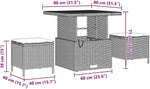 Garden Sofa Set 11 Pieces Grey Poly Rattan with Removable Cushions Weatherproof Lounge Outdoor Furniture for Garden Balcony Patio Modular Includes Table and Stool, Comfortable and Durable