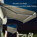 Electric Retractable Patio Awning with LED Lights, 3x1.5m Sun Protection Outdoor Canopy for Garden, Restaurant, Cafe