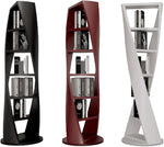 Bookshelf Lacquered Bookcase, Solid Wood Rotating Bookcase, Circular Shelving, Modern Simple Special-shaped Decorative Display Stand Bookcases(Red,L)