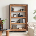 Book Shelf Open Bookcase Home Heavy Solid Wood Bookshelf Entrance Storage Shelf for Living Room, Home Office, Bedroom