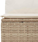 Garden Sofa Set with Cushions and Storage Space 14-Piece Beige Poly Rattan Weatherproof Outdoor Lounge Furniture for Garden Patio Balcony with Removable Cushions and Lightweight Aluminium