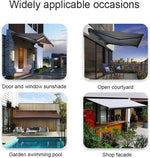 Electric Retractable Patio Awning with LED Lights, 3x1.5m Sun Protection Outdoor Canopy for Garden, Restaurant, Cafe