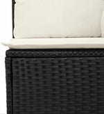 Garden Sofa Set 10-Piece Black Poly Rattan with Cushion Weatherproof Lounge Furniture for Garden Balcony Patio Outdoor with Storage Space and Aluminium Frame Cosy and Space-Saving