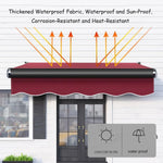 Electric Retractable Patio Awning with LED Lights, 3x1.5m Sun Protection Outdoor Canopy for Garden, Restaurant, Cafe