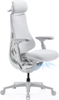 LiberNovo PRO AirFlow Dynamic Ergonomic Office Chair, Desk Chair with Active AirFlow Seat Ventilation, 2 Ventilation Speeds, 5 Recline, Built-in Spine Stretch, for Home Office, Glacier 48cm