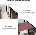 Patio Awning Electric Retractable Awning, Aluminum Frame & Remote Control, Complete Cassette Design, Outdoor Sunshade for Patio & Courtyard (Size A, 1 * 0.5m)