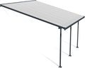 Canopia by Palram Feria Aluminium Patio Canopy 4 x 4.2 Polycarbonate Twin-Wall Panels Pergola 425 x 385 cm Grey for Roofing Your Patio